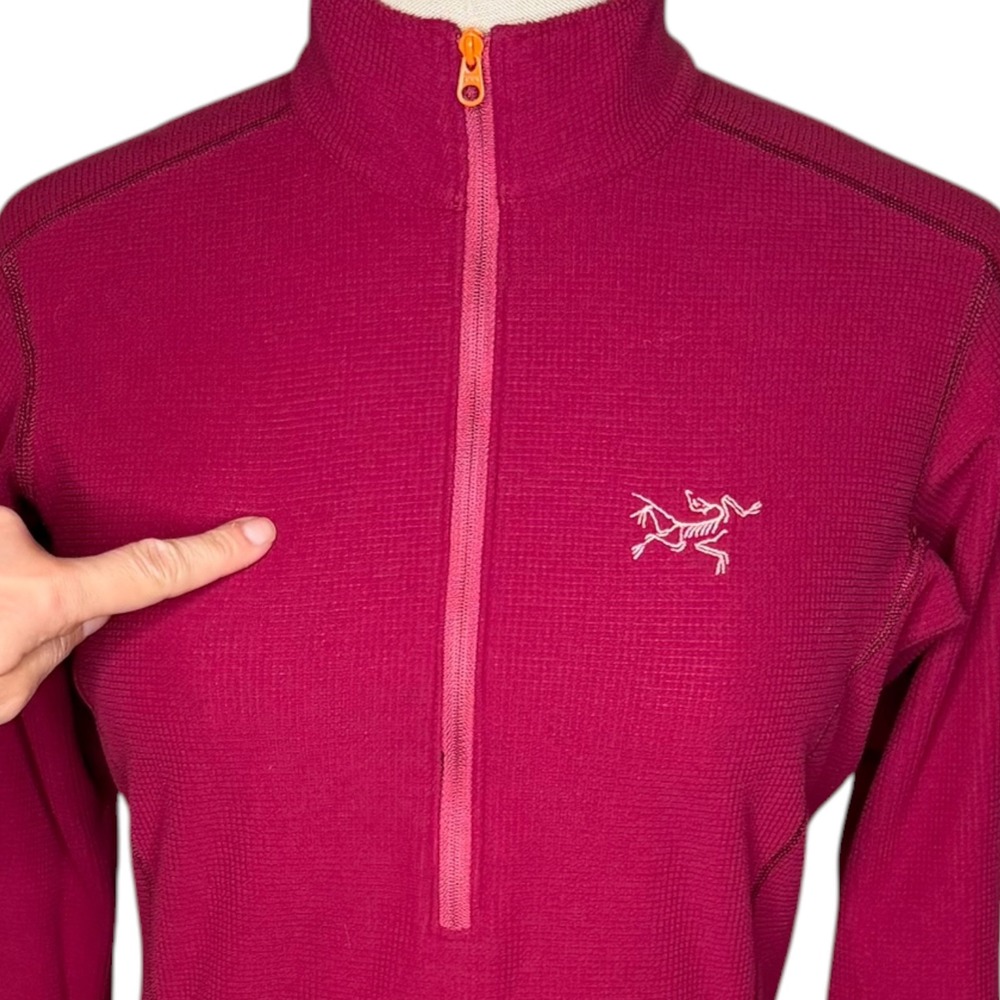 ARCTERYX Rho AR Zip Neck Pink Waffle Knit Pullover Women's Small FLAWED - Picture 6 of 10